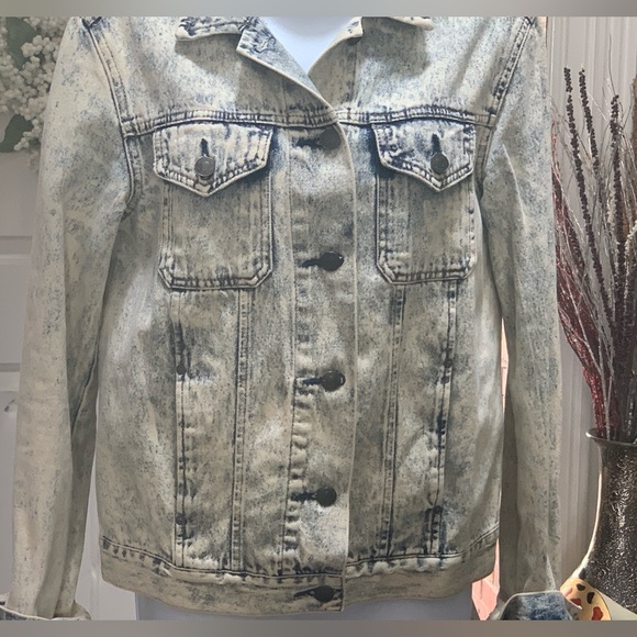 Top Shop 100% cotton moto jacket. Pewter metal buttons, 4 pockets lightweight,S4 - Picture 5 of 13